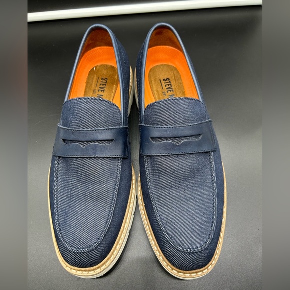 Steve Madden Ewald Penny Loafer men’s size 7.5 Navy Blue - Picture 2 of 7